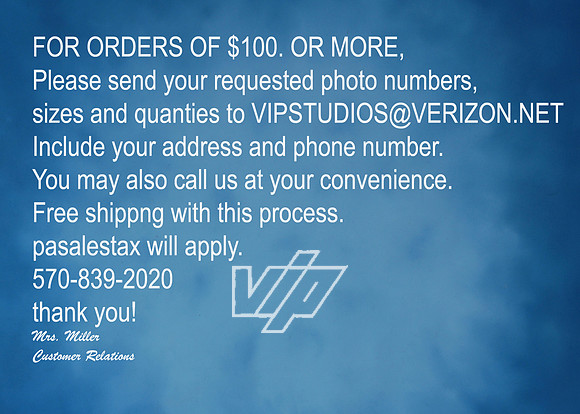 special order info